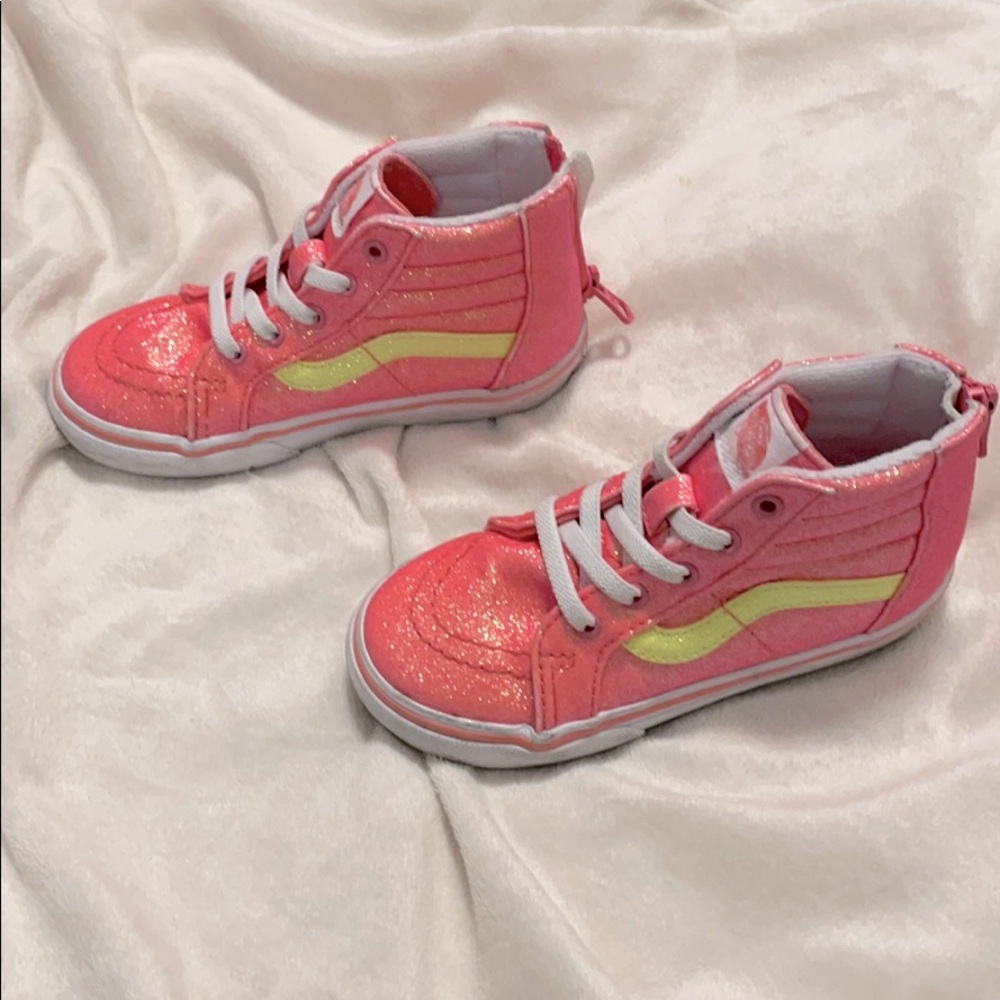 Vans Pink glitter high top girls 9